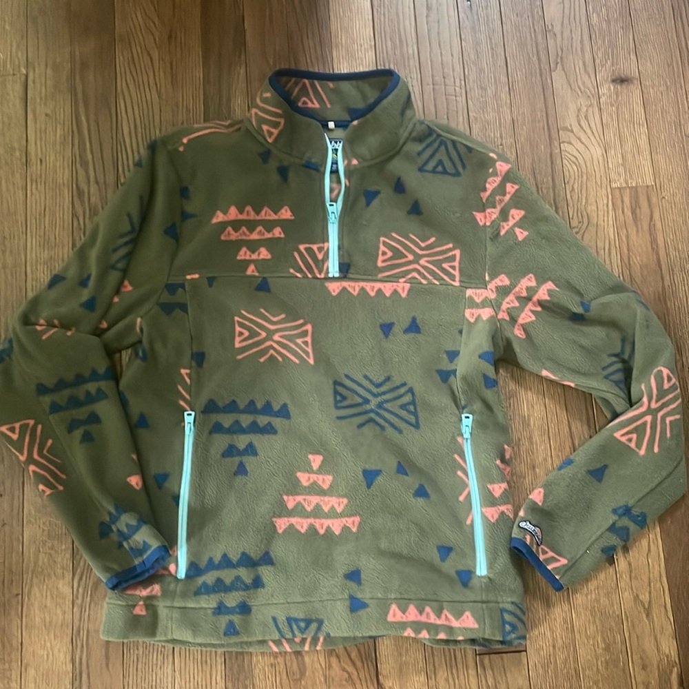 Chubbies green zip up fleece pullover